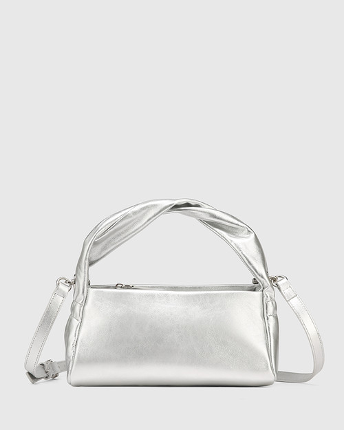 Moxie Silverware Metallic Leather Handbag