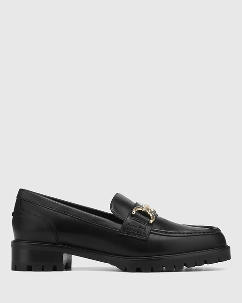 Emmie Black Leather Loafer