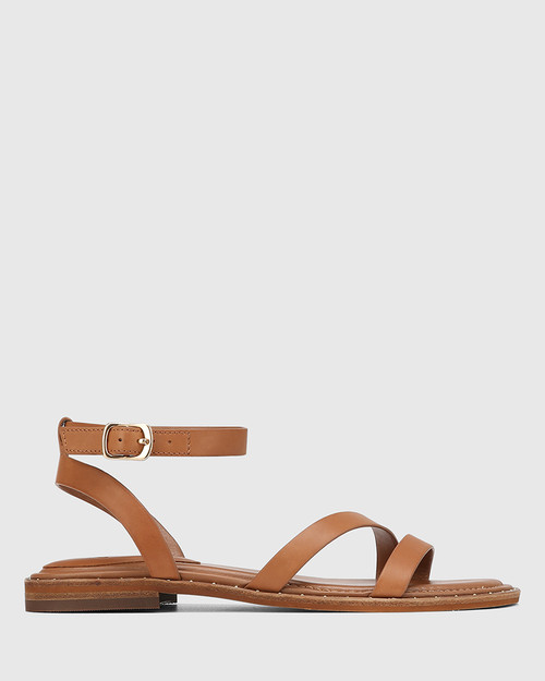 Crystina Bark Leather Strappy Sandal