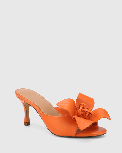 Oliva Golden Orange Leather Mule