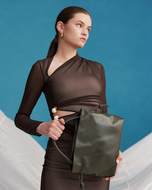 Stelli Olive Green Leather Handbag