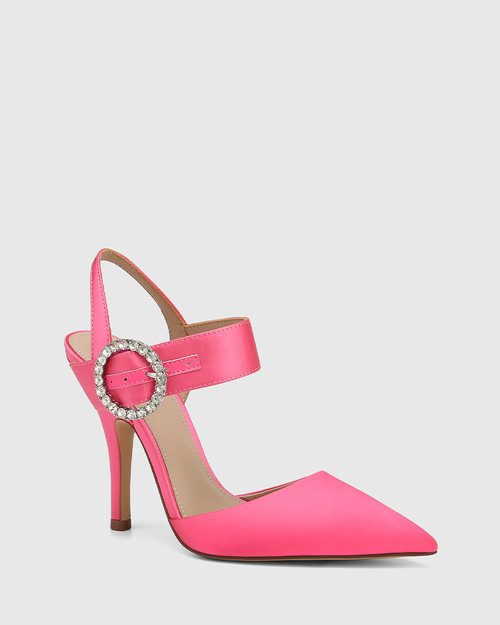 Vite Hot Pink Recycled Satin Stiletto Heel Sandal