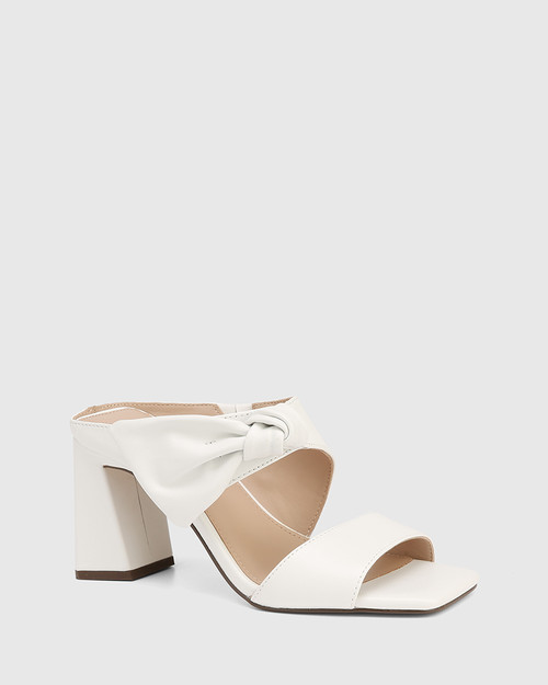 Sally Optic White Leather Mule