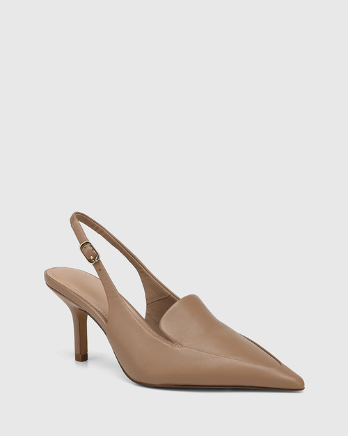 Lucas Hazelnut Leather Slingback