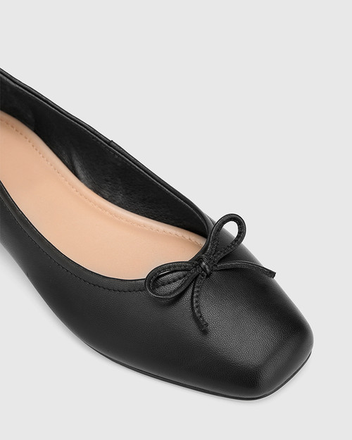 Alaskan Black Leather Ballet Flat