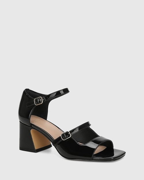Maika Black Patent Leather Block Heel