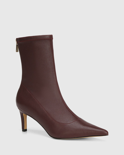 Preston Bordeaux Stretch Leather Ankle Boot