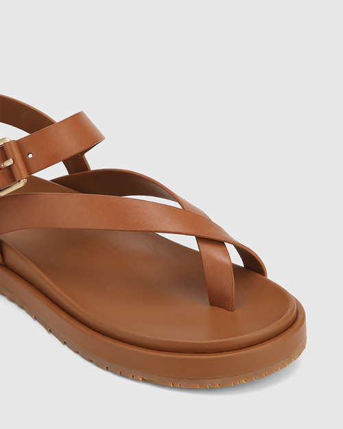 Bonie Dark Cognac Leather Sandal
