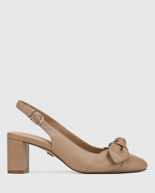 Kaye Hazelnut Leather Slingback