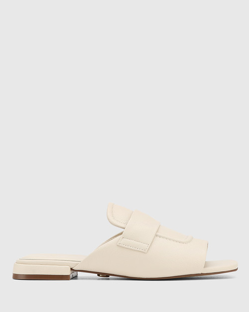 Euginia Vintage Ivory Pebbled Leather Slide