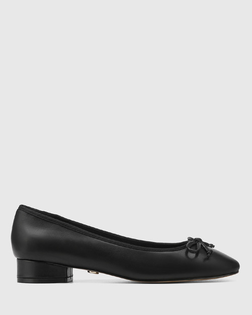Belle Black Leather Pump