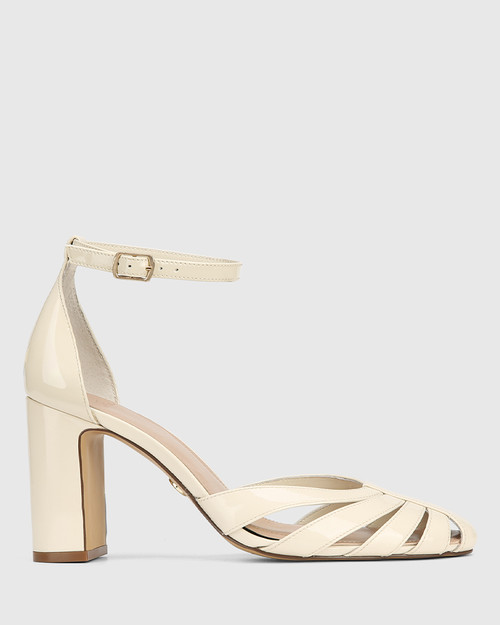 Phyliss Vintage Ivory Patent Leather Heel