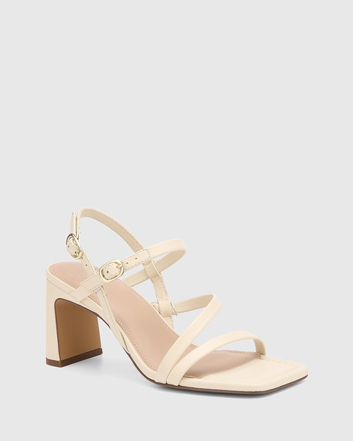 Primo Vintage Ivory Leather Strappy Heel
