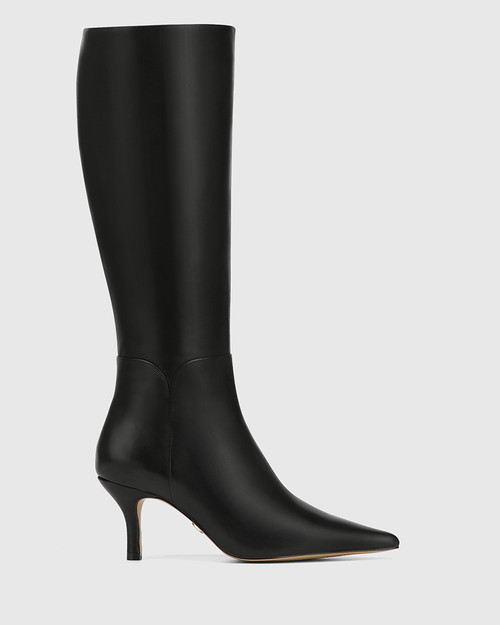 Tarley Black Leather Long Boot