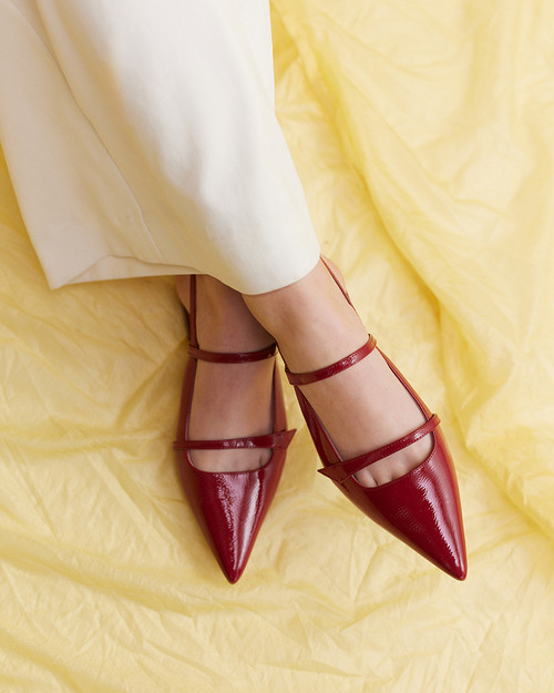 Maddy Deep Red Patent Leather Slingback