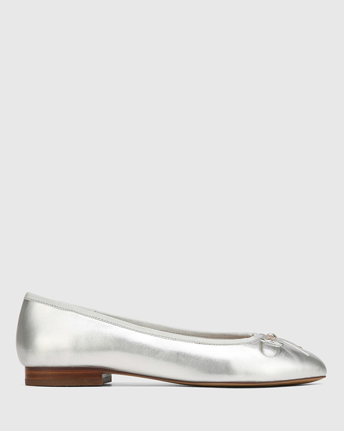 Agnessa Silverware Metallic Leather Ballet Flat