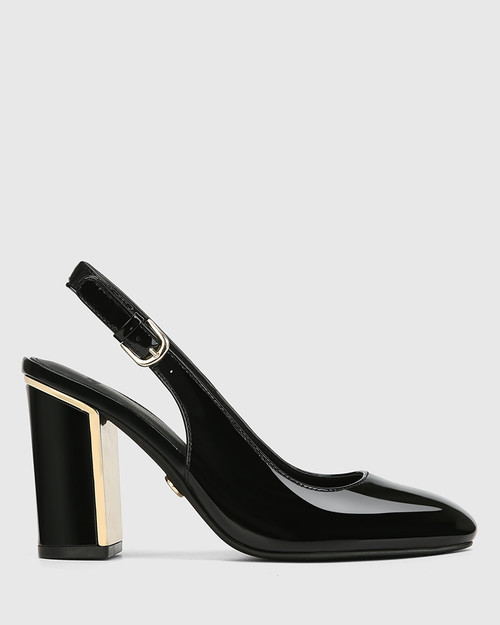 Parvati Black Patent Leather Slingback