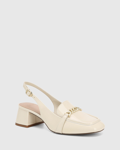Ives Vintage Ivory Patent Leather Slingback