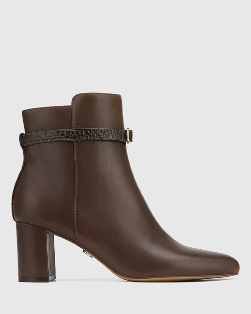 Karisma Espresso Leather Ankle Boot