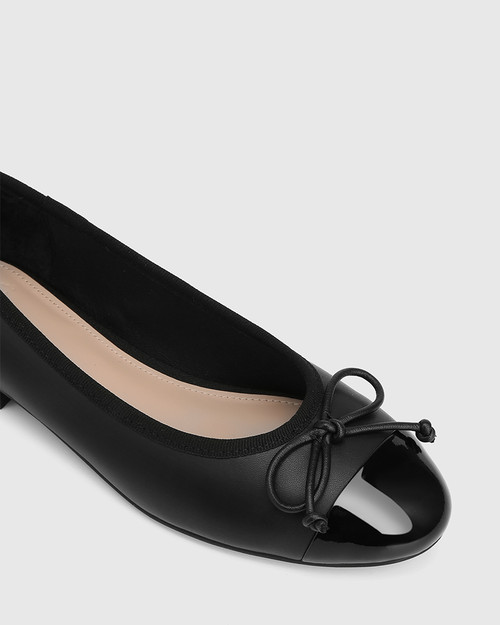 Avah Black Leather Ballet Flat