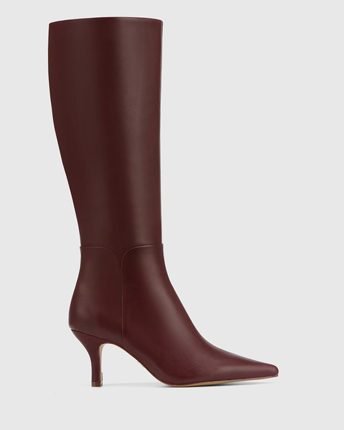 Tarley Wine Leather Long Boot