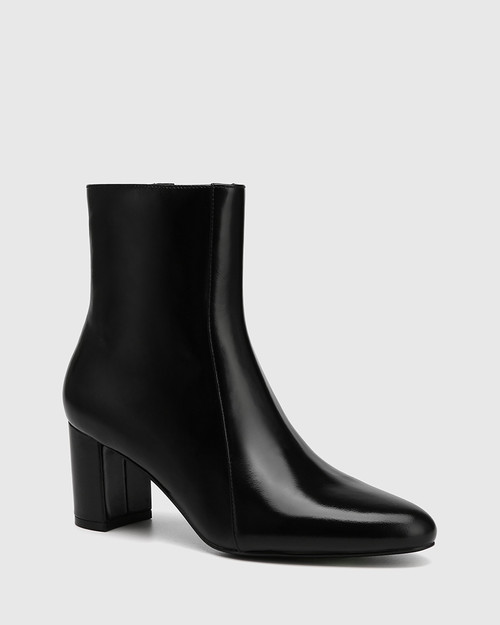 Kilton Black Shiny Leather Ankle Boot