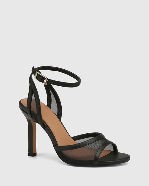 Zoella Black Mesh Textile Stiletto Heel