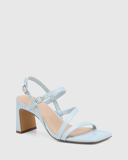 Primo Placid Blue Leather Strappy Heel