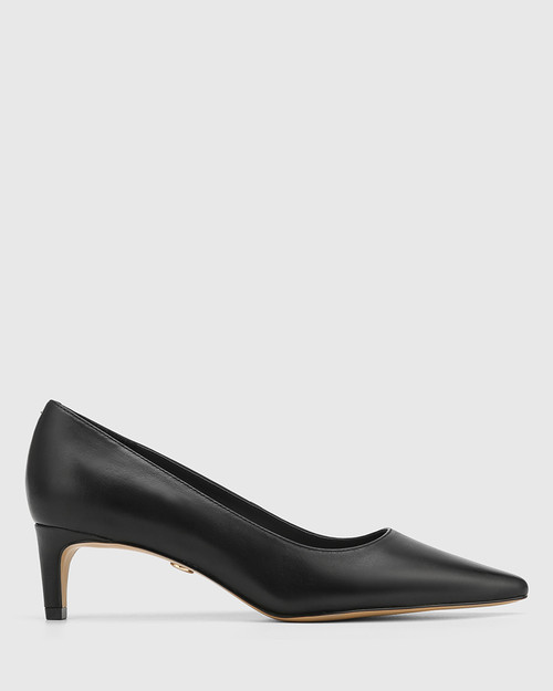 Julia Black Leather Pump