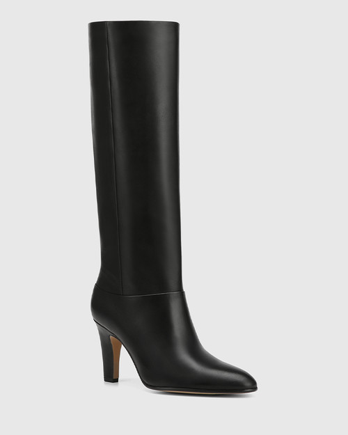 Roseberry Black Leather Long Boot
