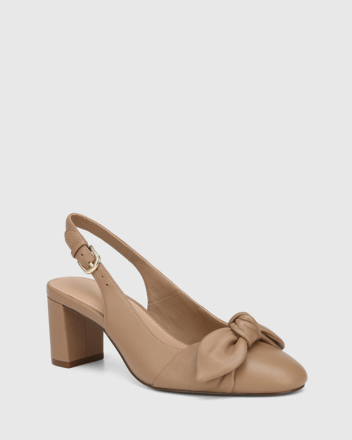 Kaye Hazelnut Leather Slingback