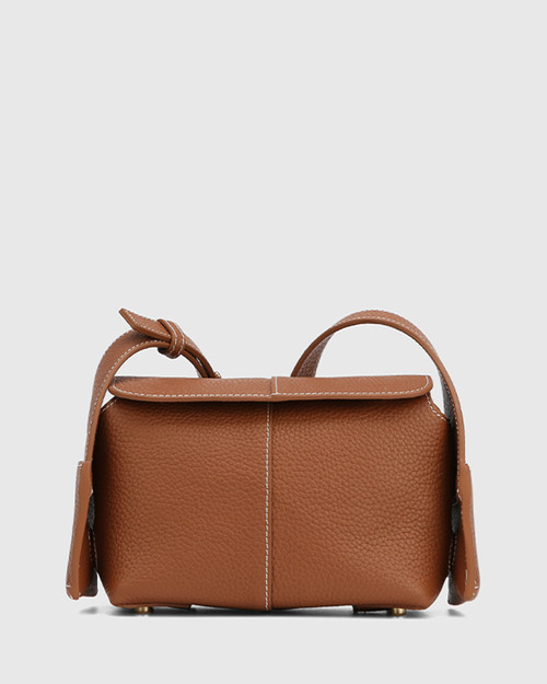 Tassie Dark Cognac Leather Handbag
