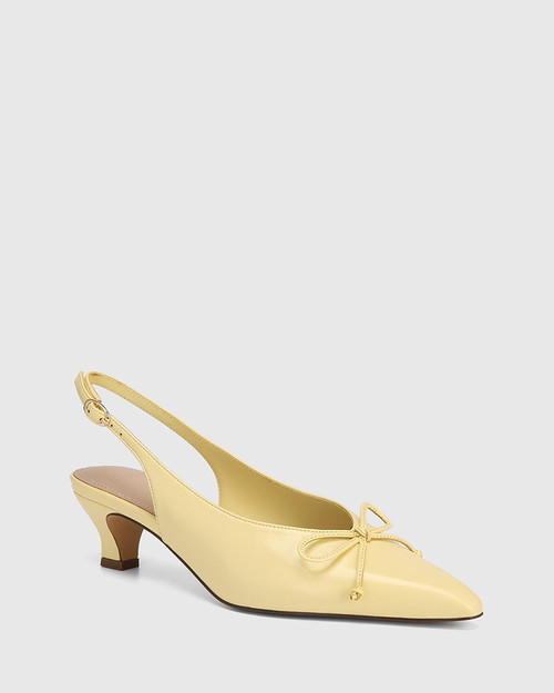 Heiress Buttercup Leather Kitten Heel