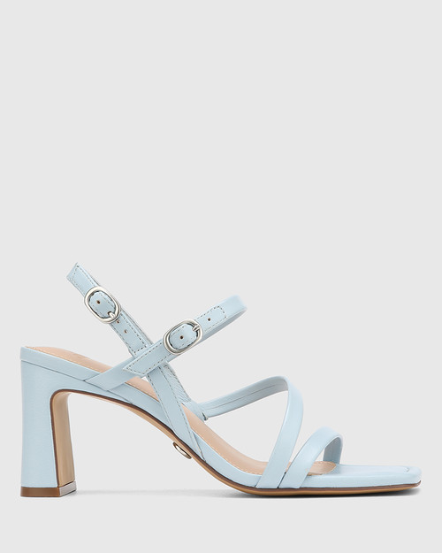 Primo Placid Blue Leather Strappy Heel