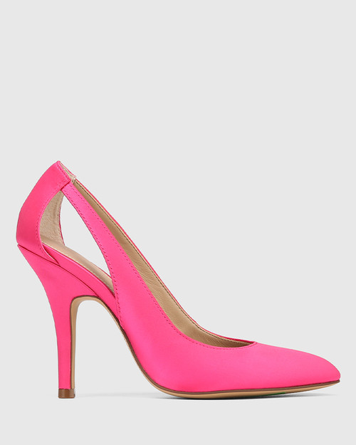 Verdie Hot Pink Recycled Satin Stiletto Heel Pump