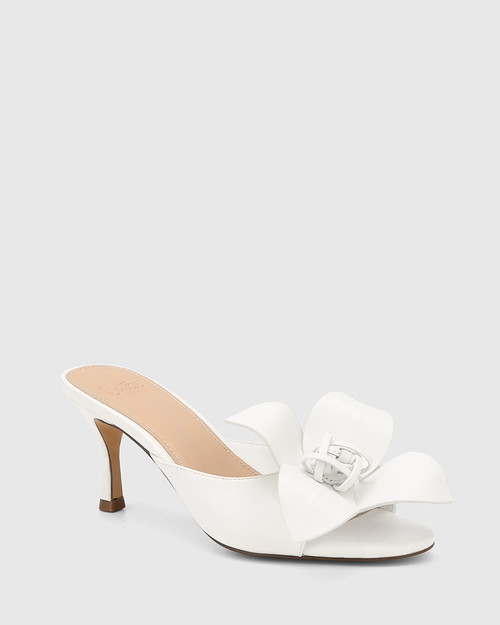 Oliva Optic White Leather Mule