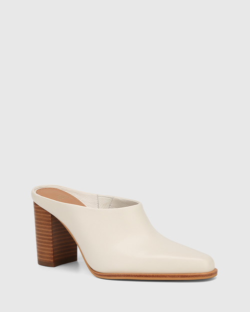Hau Winter White Leather Mule