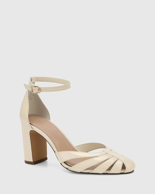 Phyliss Vintage Ivory Patent Leather Heel