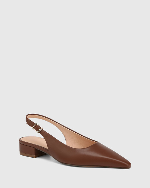 Desiree Milk Chocolate Leather Slingback