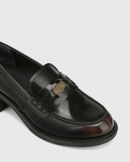 Jayla Dark Cognac Leather Loafer
