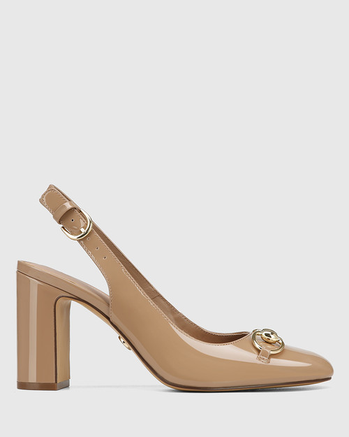 Prudence Hazelnut Patent Leather Slingback