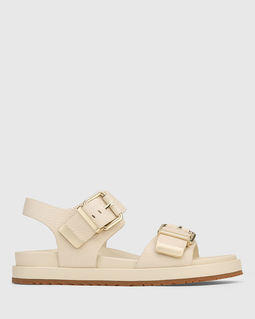 Bernadette Vintage Ivory Leather Flatform Sandal