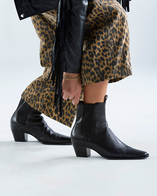 Ryde Black Leather Ankle Boot