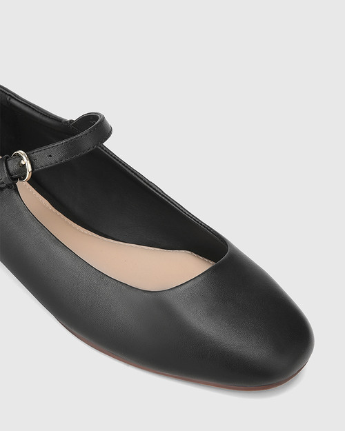 Aldari Black Leather Mary Jane