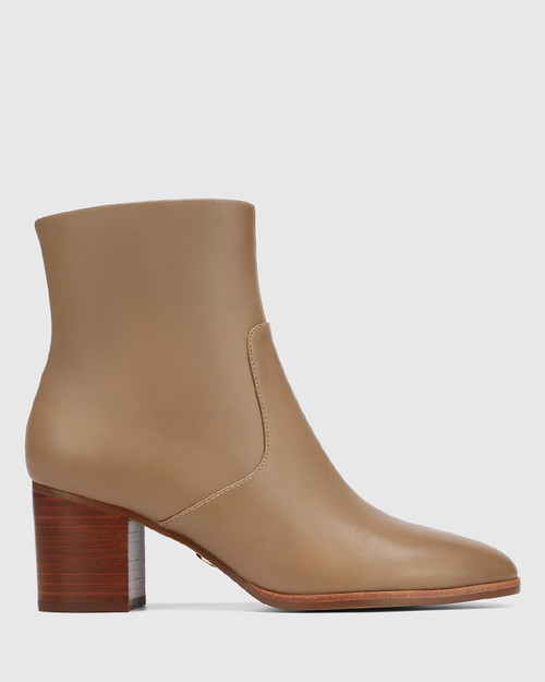Nola Taupe Leather Ankle Boot