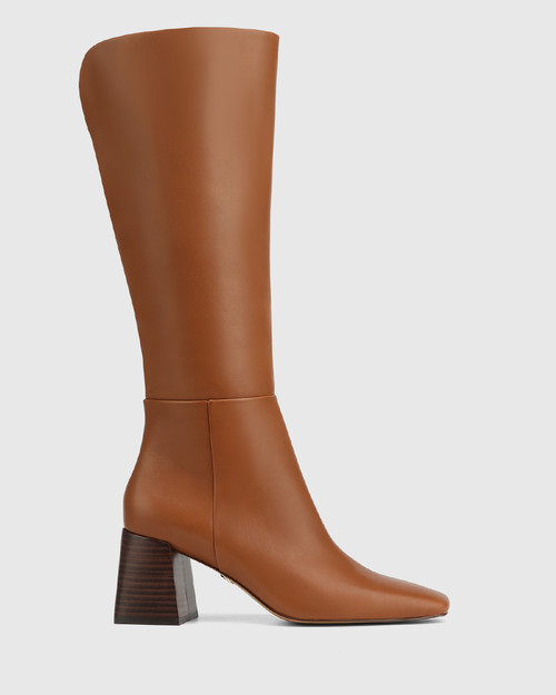 Nilo Havana Tan Leather Knee High Boot