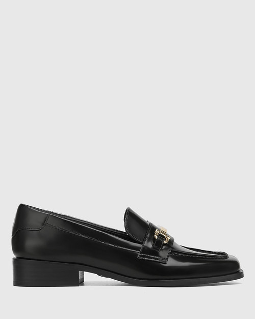 Cruz Black Leather Loafer