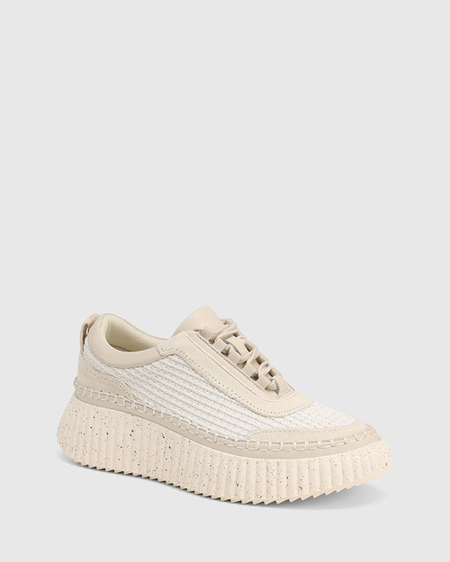 Kylah Vintage Ivory Suede Leather and Recycled Textile Sneaker