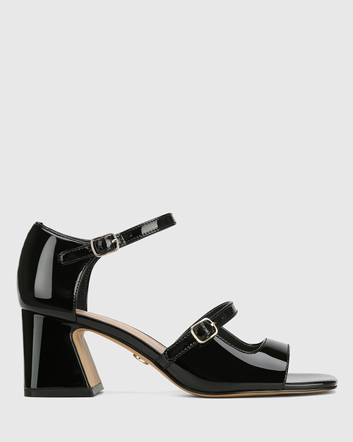 Maika Black Patent Leather Block Heel