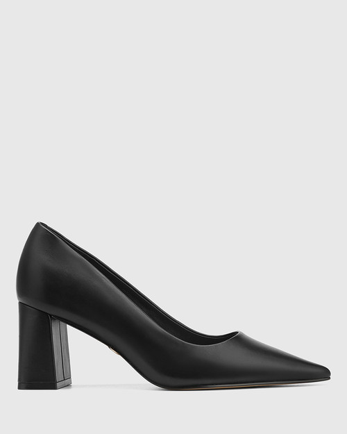 Prema Black Leather Pump